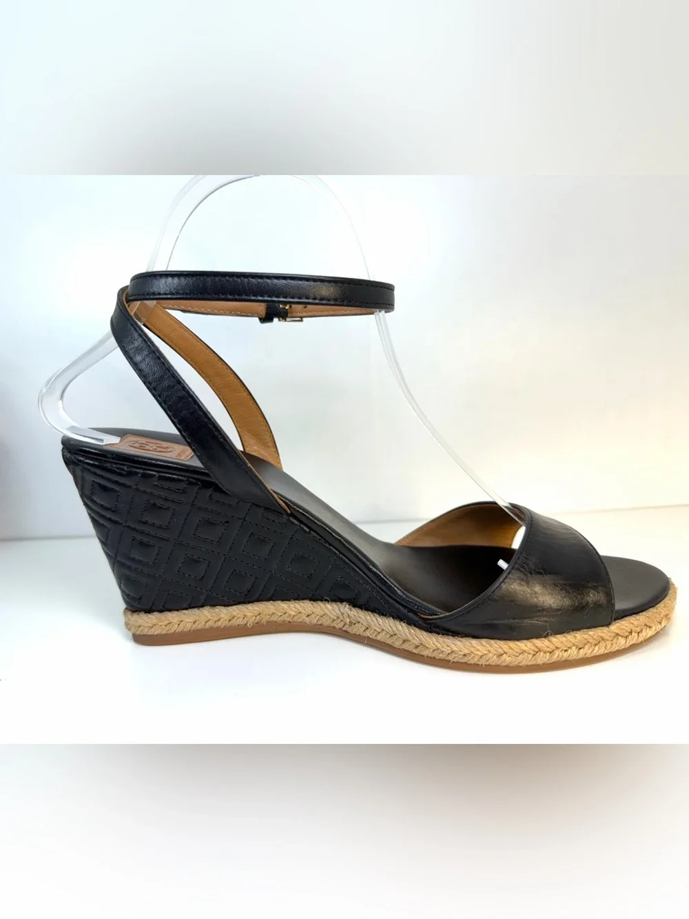 Tory Burch Black Ankle-Strap Wedge Sandals